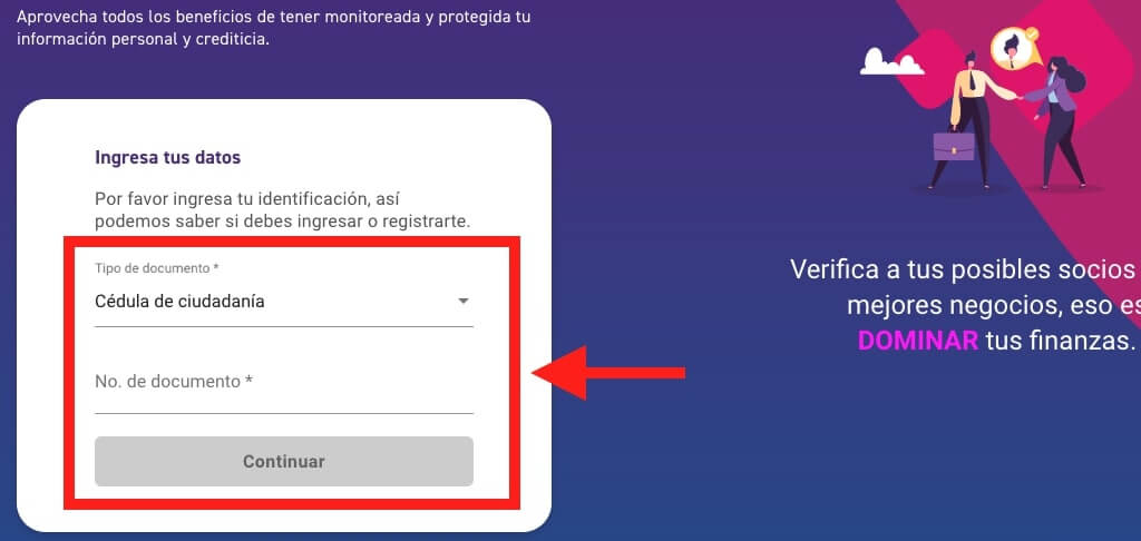 crear perfil en datacredito