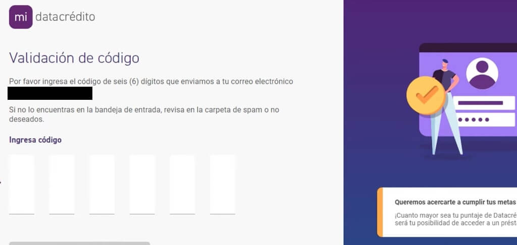 codigo de validacion datacredito