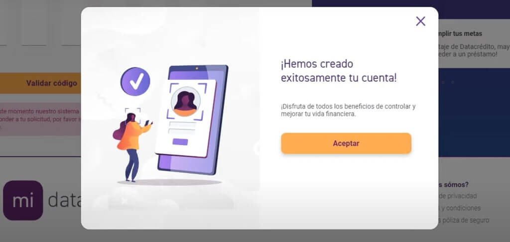 datacredito crear cuenta